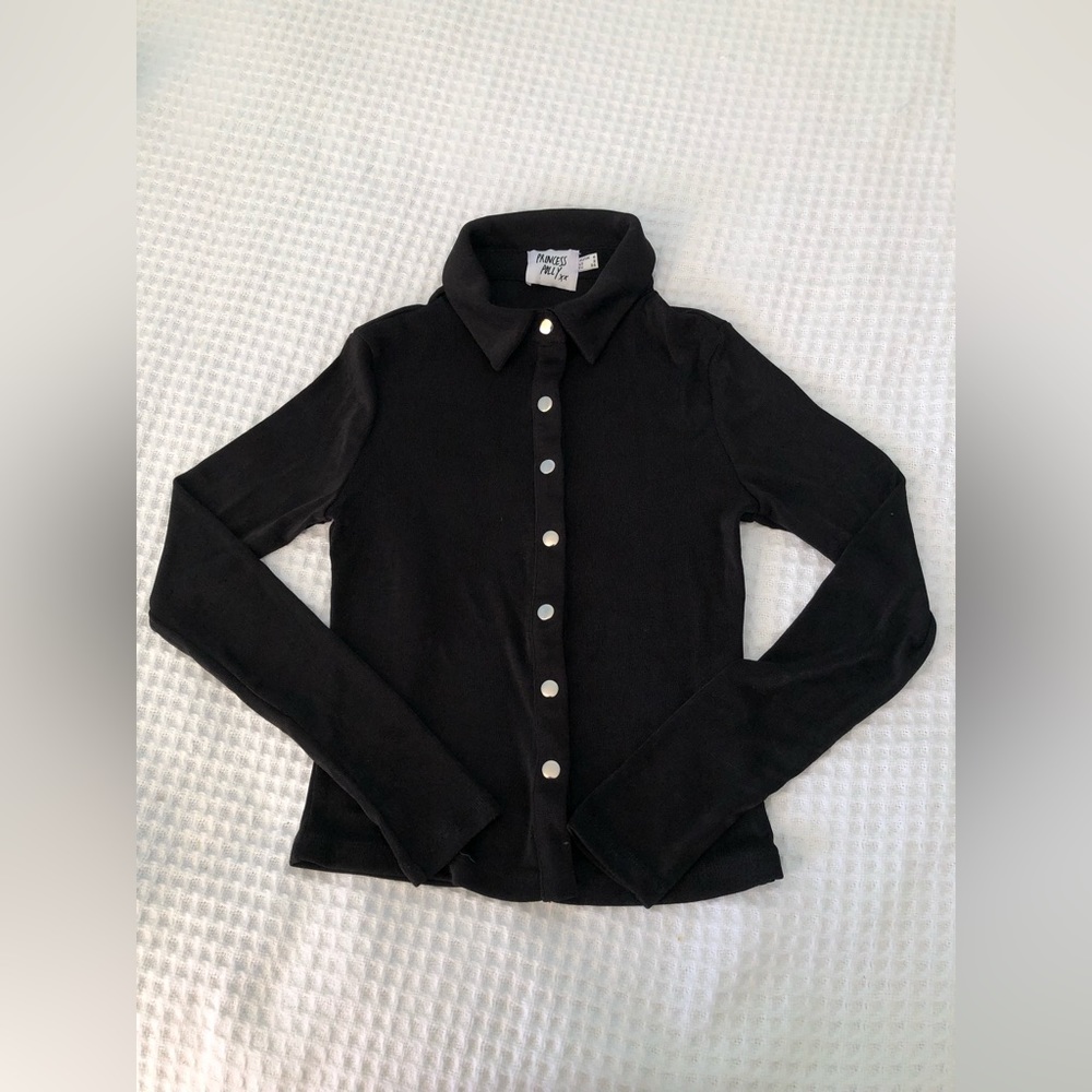 Princess Polly Black Top (See through) with buttons